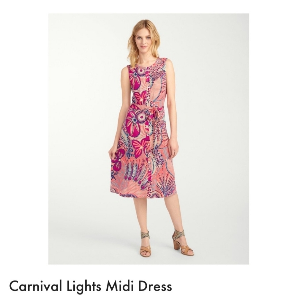 Tommy Bahama Pink & Purple Floral Midi Dress